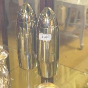 A pair of 'bomb' form cocktail shakers