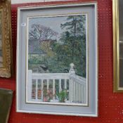 An oil on board entitled ''Balcony'' by Robert Powter