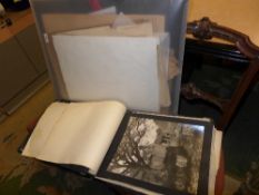 A portfolio of prints and sketches