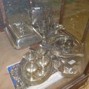 A collection of silver plated items incl
