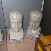 A pair of phrenology busts
