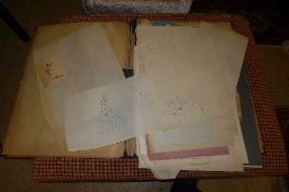 A portfolio of prints and sketches