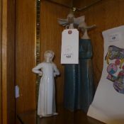 A Lladro porcelain figure group nuns and