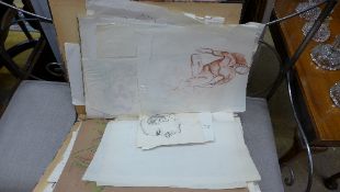 A portfolio of prints and sketches