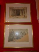 A pair of David Roberts chromolithographs of Egyption studies glazed and in gilt frames