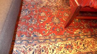 An extermley fine North West Persian Sarouk carpet 325 x 210 cm central pendant floral  medallion on