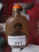A Chinese inside painted glass snuff bottle with portrait of a man