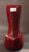 An early C20th French Massier studio pottery vase with a flambe glaze