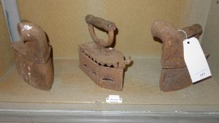 Three Victorian irons