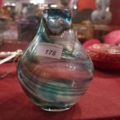 A hand blown Whitefriers vase with swirl detail