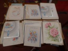 A collection of fifty various unused 1940`s greatings cards