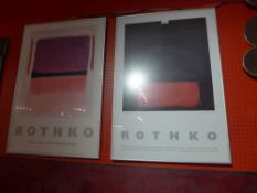 A pair of glazed and framed Rothko exhibition posters