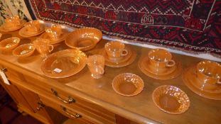 A mixed lot of Fire King lustre ware items and similar items