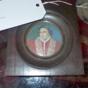 An early C19th miniature portrait on ivory of Pope VII ( Grigorio Chiromanti ) painted after his