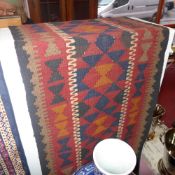 A Persian hand knotted Kelim of geometric design