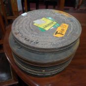 A collection of vintage 35mm films in cannisters
