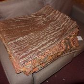 A pair of curtains with Eastern patterns and five other curtains
