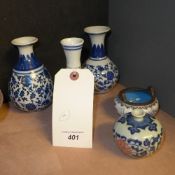 A collection of blue and white Chinese miniature vases