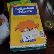 A quantity of folding maps including European countries