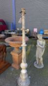 A Victorian and later alabaster standard lamp (a/f)