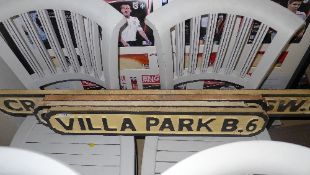 A set of four road signs