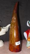 A carved Chinese style horn