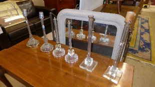 Three pairs of assorted lamps