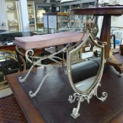 A white painted wrought iron classical design dressing stool and mirror