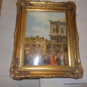 A gilt framed plaque of Venetian scene