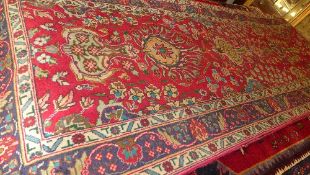 An extremely fine North-West Persian Tabriz runner  455 cm x 91 cm repeating floral petal and vase
