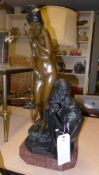 A bronze figure of Arab seller and female nude slave