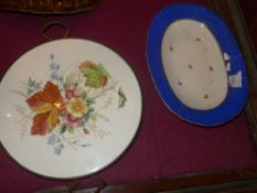 An old Herend oval porcelain dish with a