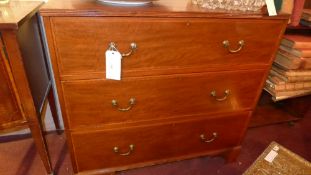 A C19th mahogany and inlaid chest fitted