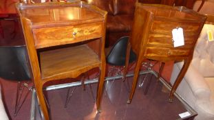 A near pair of French inlaid kingwood be