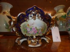 A Continental porcelain comport glazed d
