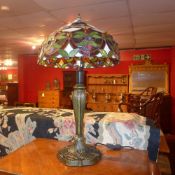 A Tiffany style table lamp with stained