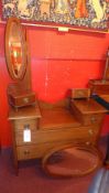 An Edwardian inlaid mahogany dressing ta