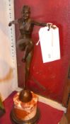An Art Deco style bronze of a dancing la