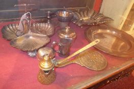 A collection of silver plated and metalw