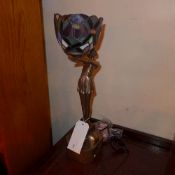An Art Deco style table lamp in the form