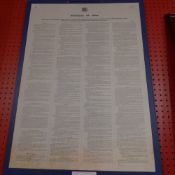 A wall mounting Naval Articles of War chart