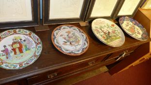 A pair of Chinese Republic period style plates together with two other Oriental plates