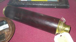 A Victorian mahogany and brass telescope inscribed 'H. M. Walton Day or Night London'