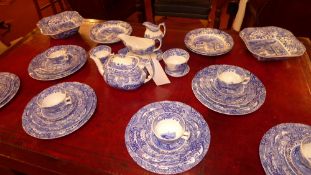 A collection of Spode Italian pattern china approximatively fouty two pieces including tea pot and