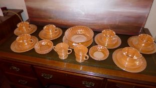 A mixed lot of Fire King lustre ware items and similar items
