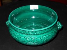 A Chinese green glazed jardiniere