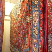 A fine north west Persian Nahawand rug, 202 x 135cm, central pole medallion on a rouge field