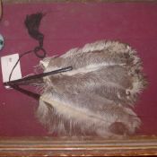 A vintage ostrich feather fan with faux tortoiseshell detail (A/F)