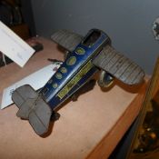 A C20th Germany tin plate model aeroplan