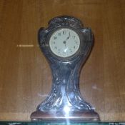 An Art Nouveau mahogany and silver overl